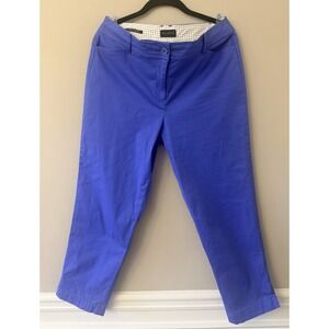 Talbots Pants Women Size 8 Perfect Crop Chino Blue Work